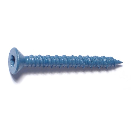 Torquemaster Masonry Screw, 1/4" Dia., Flat, 2 1/4 in L, Steel Blue Ruspert, 100 PK 54248